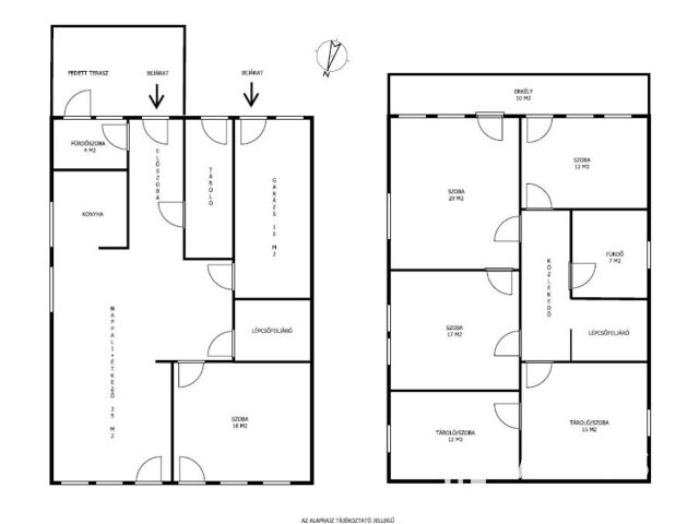 „4 külön szoba,de igény szerint akár 6 szobássá alakítható.”