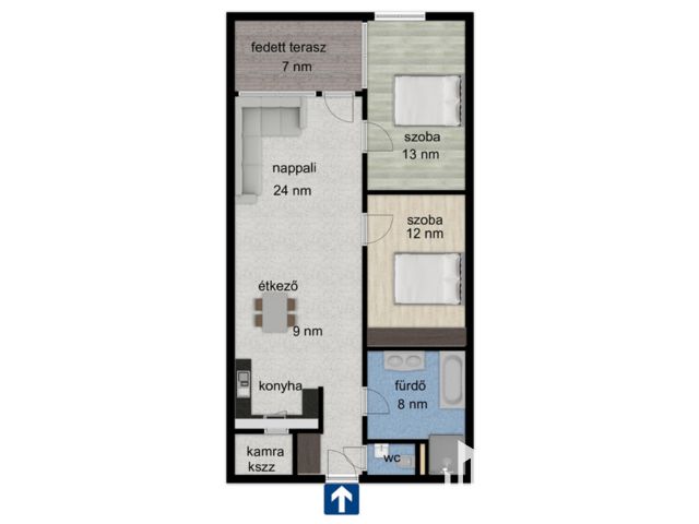 Családias lakóparkban 1. emelti lakás eladó.